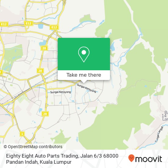 Eighty Eight Auto Parts Trading, Jalan 6 / 3 68000 Pandan Indah map