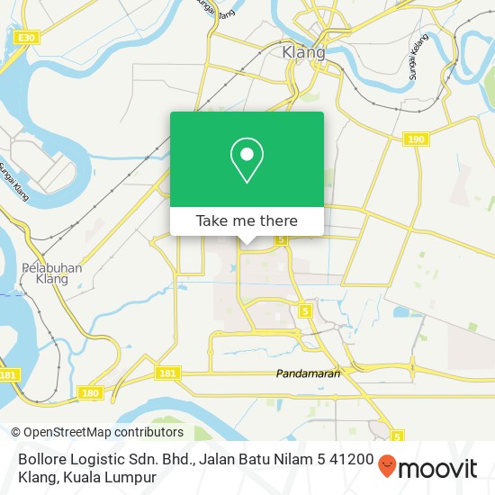 Bollore Logistic Sdn. Bhd., Jalan Batu Nilam 5 41200 Klang map