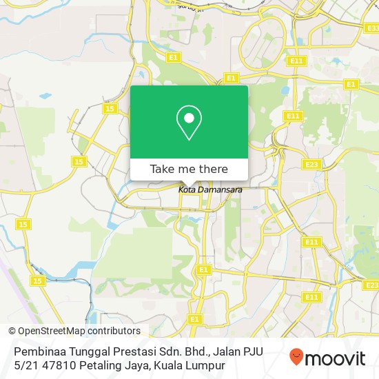 Pembinaa Tunggal Prestasi Sdn. Bhd., Jalan PJU 5 / 21 47810 Petaling Jaya map