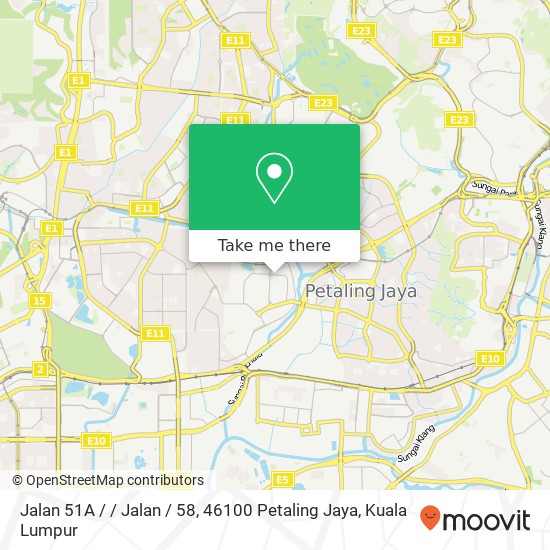 Peta Jalan 51A / / Jalan / 58, 46100 Petaling Jaya