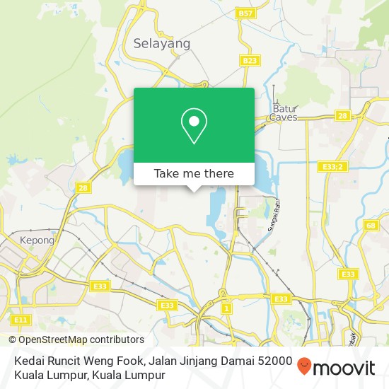 Peta Kedai Runcit Weng Fook, Jalan Jinjang Damai 52000 Kuala Lumpur