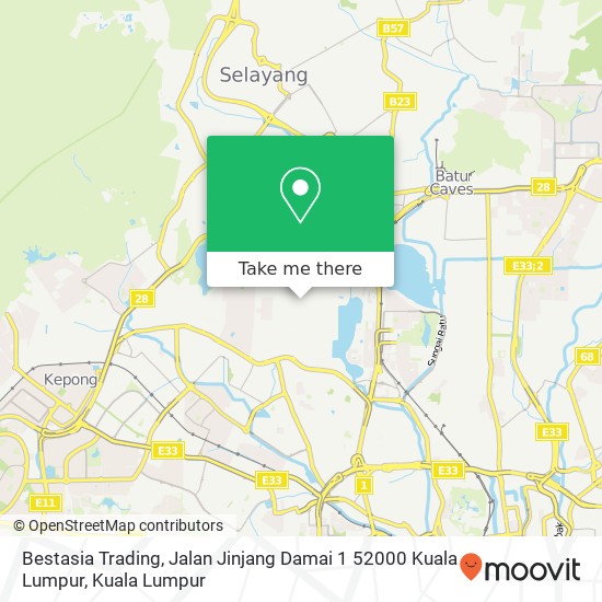 Bestasia Trading, Jalan Jinjang Damai 1 52000 Kuala Lumpur map