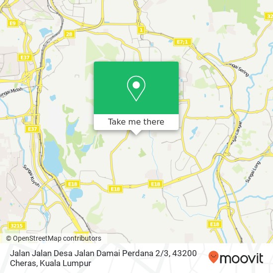 Peta Jalan Jalan Desa Jalan Damai Perdana 2 / 3, 43200 Cheras