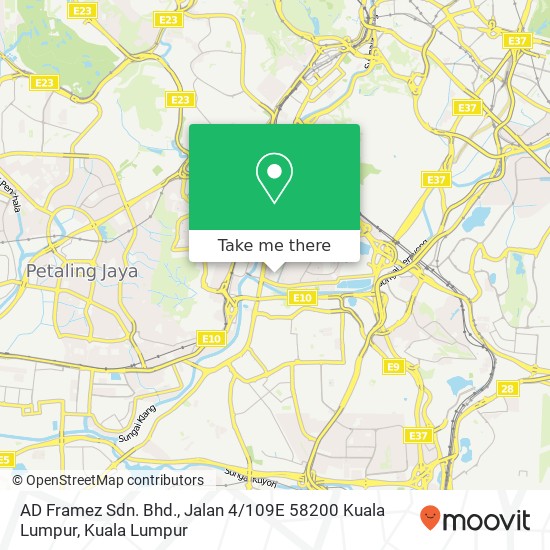 Peta AD Framez Sdn. Bhd., Jalan 4 / 109E 58200 Kuala Lumpur