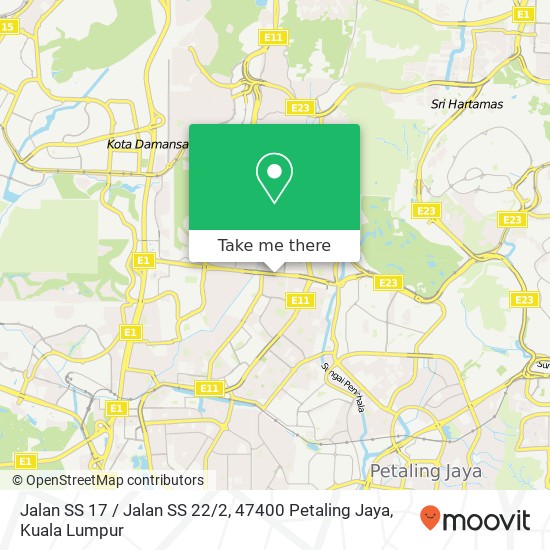 Peta Jalan SS 17 / Jalan SS 22 / 2, 47400 Petaling Jaya