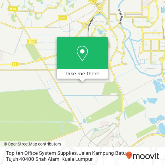 Peta Top ten Office System Supplies, Jalan Kampung Batu Tujuh 40400 Shah Alam
