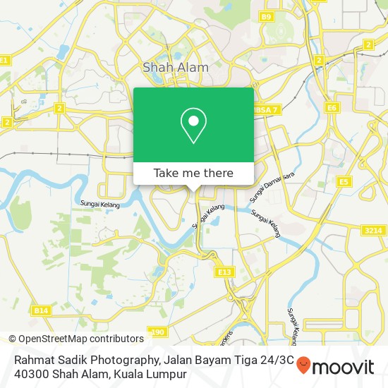 Peta Rahmat Sadik Photography, Jalan Bayam Tiga 24 / 3C 40300 Shah Alam