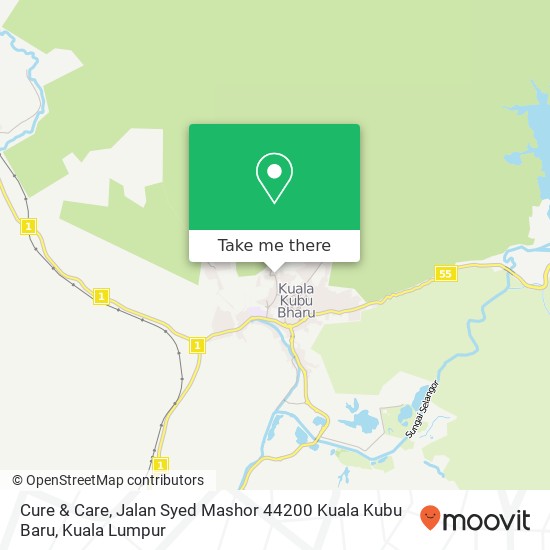 Cure & Care, Jalan Syed Mashor 44200 Kuala Kubu Baru map