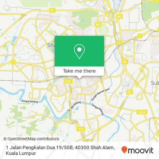 Peta 1 Jalan Pengkalan Dua 19 / 50B, 40300 Shah Alam