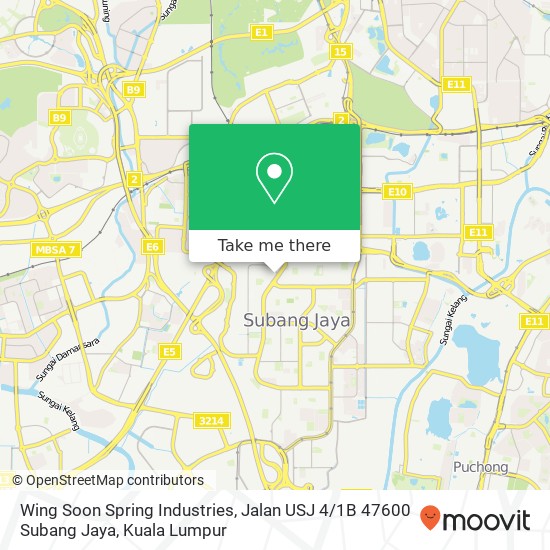 Wing Soon Spring Industries, Jalan USJ 4 / 1B 47600 Subang Jaya map