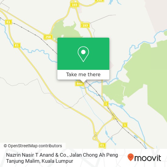 Peta Nazrin Nasir T Anand & Co., Jalan Chong Ah Peng Tanjung Malim