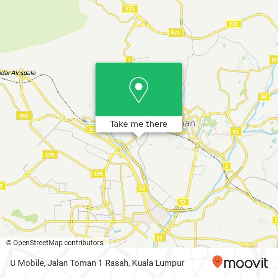 Peta U Mobile, Jalan Toman 1 Rasah