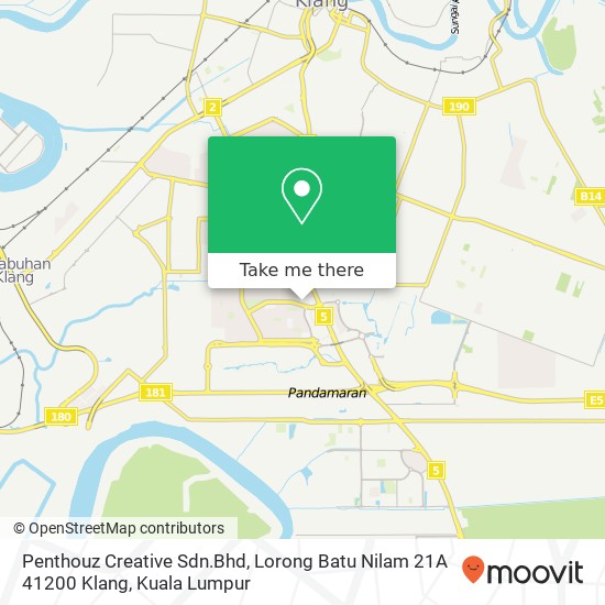 Peta Penthouz Creative Sdn.Bhd, Lorong Batu Nilam 21A 41200 Klang