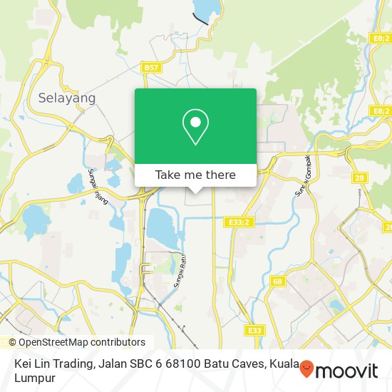 Kei Lin Trading, Jalan SBC 6 68100 Batu Caves map