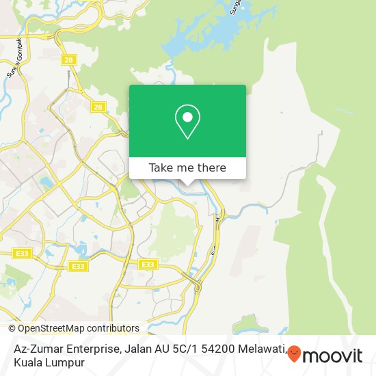 Peta Az-Zumar Enterprise, Jalan AU 5C / 1 54200 Melawati