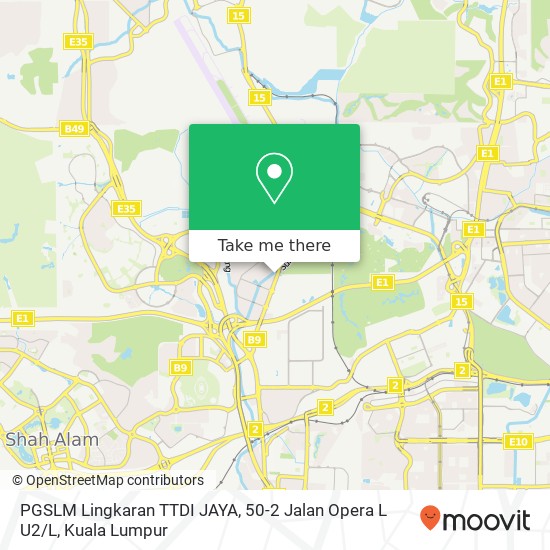 Peta PGSLM Lingkaran TTDI JAYA, 50-2 Jalan Opera L U2 / L