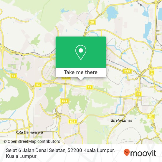 Peta Selat 6 Jalan Denai Selatan, 52200 Kuala Lumpur