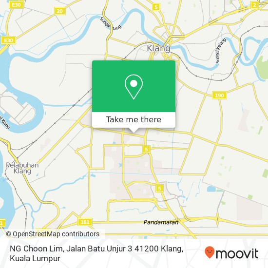 Peta NG Choon Lim, Jalan Batu Unjur 3 41200 Klang