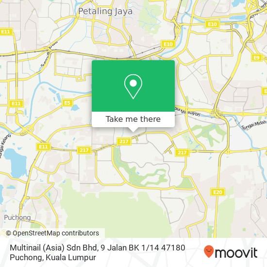 Multinail (Asia) Sdn Bhd, 9 Jalan BK 1 / 14 47180 Puchong map