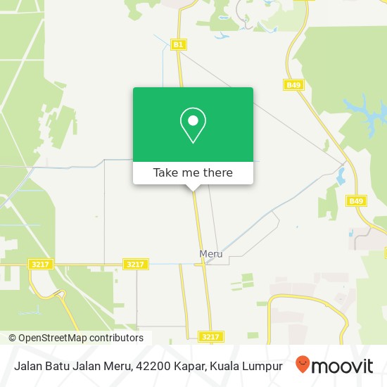 Peta Jalan Batu Jalan Meru, 42200 Kapar