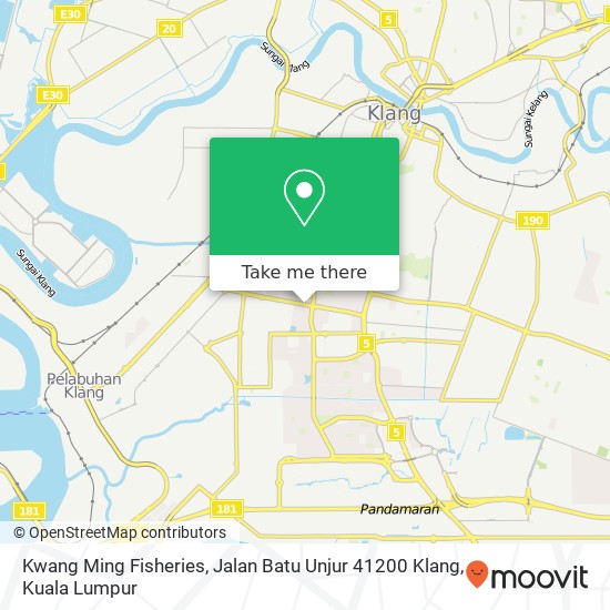 Peta Kwang Ming Fisheries, Jalan Batu Unjur 41200 Klang