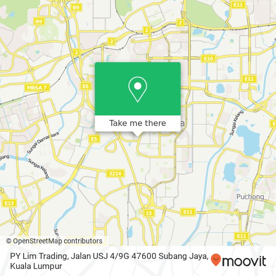PY Lim Trading, Jalan USJ 4 / 9G 47600 Subang Jaya map