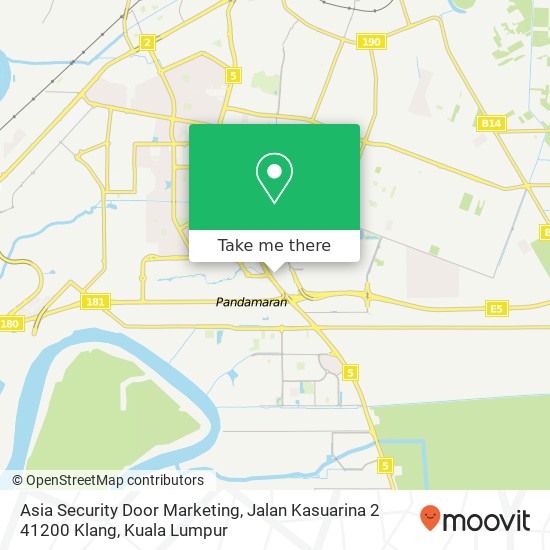 Peta Asia Security Door Marketing, Jalan Kasuarina 2 41200 Klang