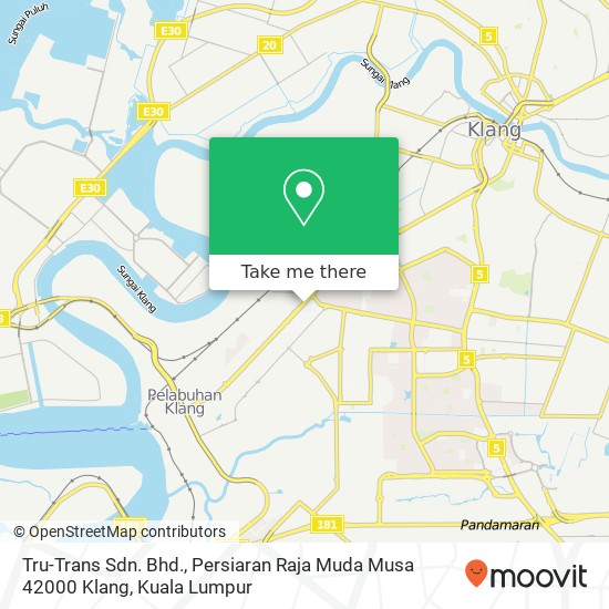 Peta Tru-Trans Sdn. Bhd., Persiaran Raja Muda Musa 42000 Klang