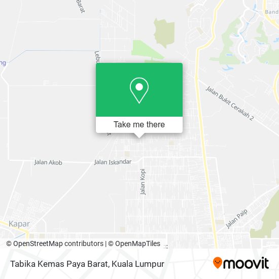 Peta Tabika Kemas Paya Barat, Jalan Paya Barat Kapar