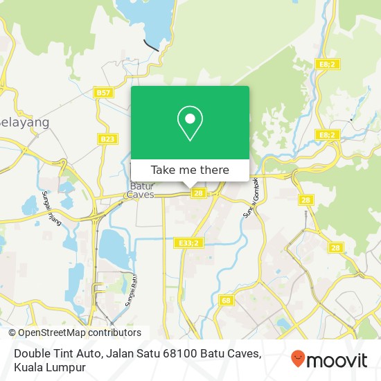 Peta Double Tint Auto, Jalan Satu 68100 Batu Caves