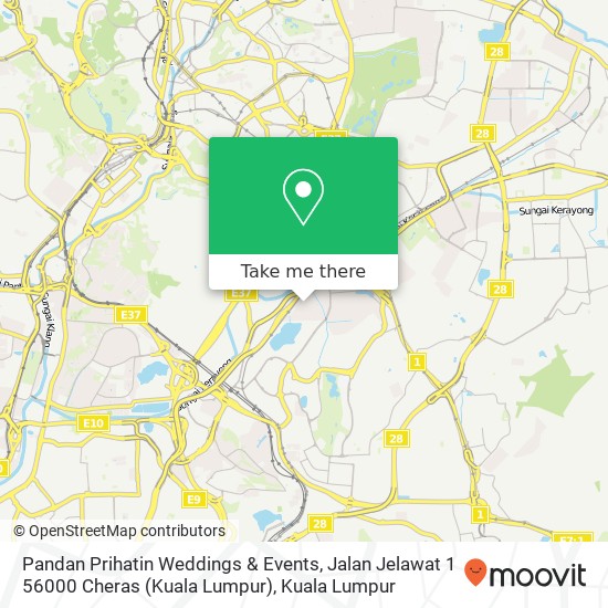 Peta Pandan Prihatin Weddings & Events, Jalan Jelawat 1 56000 Cheras (Kuala Lumpur)