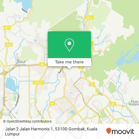 Peta Jalan 2 Jalan Harmonis 1, 53100 Gombak