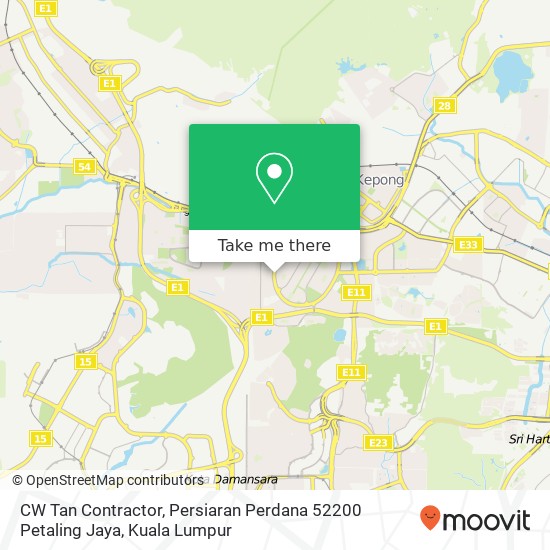 CW Tan Contractor, Persiaran Perdana 52200 Petaling Jaya map
