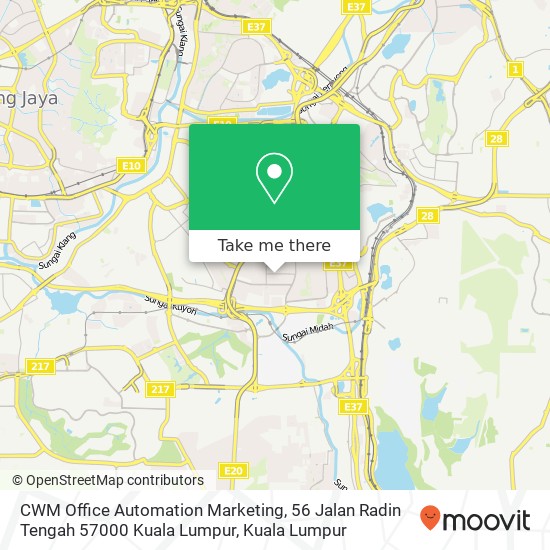 CWM Office Automation Marketing, 56 Jalan Radin Tengah 57000 Kuala Lumpur map