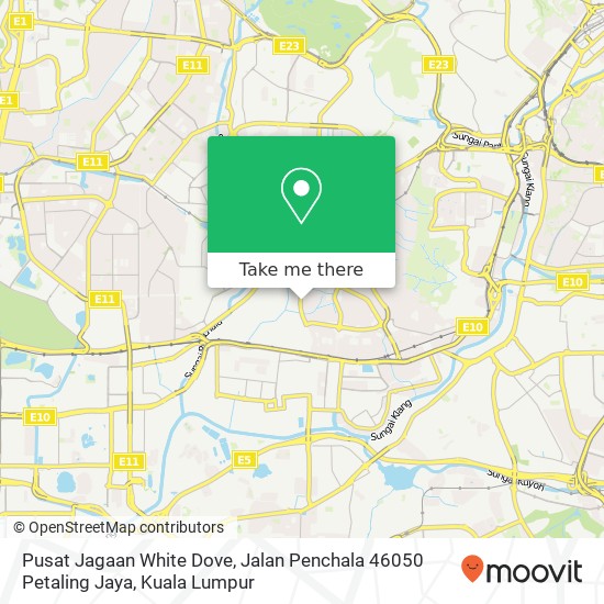 Peta Pusat Jagaan White Dove, Jalan Penchala 46050 Petaling Jaya