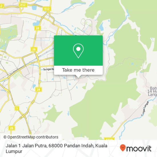 Peta Jalan 1 Jalan Putra, 68000 Pandan Indah