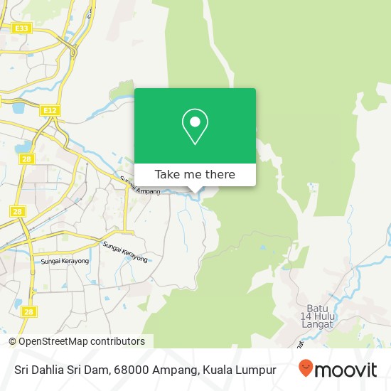 Peta Sri Dahlia Sri Dam, 68000 Ampang