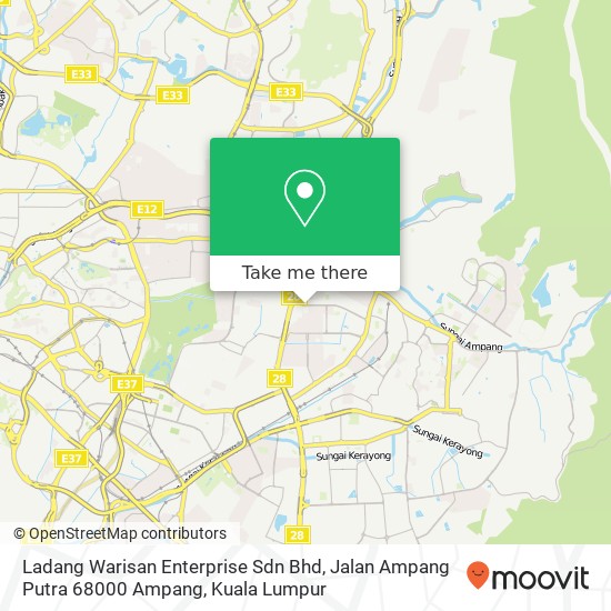 Ladang Warisan Enterprise Sdn Bhd, Jalan Ampang Putra 68000 Ampang map