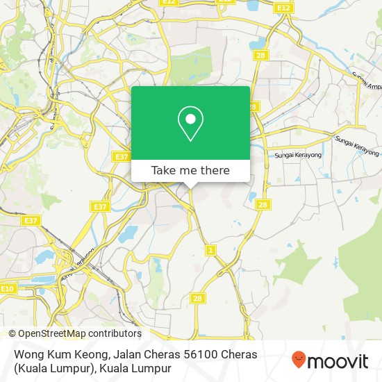 Peta Wong Kum Keong, Jalan Cheras 56100 Cheras (Kuala Lumpur)