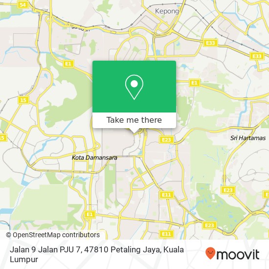 Peta Jalan 9 Jalan PJU 7, 47810 Petaling Jaya
