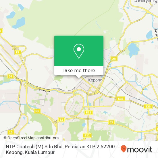 Peta NTP Coatech (M) Sdn Bhd, Persiaran KLP 2 52200 Kepong