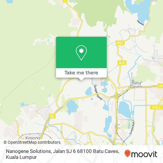 Peta Nanogene Solutions, Jalan SJ 6 68100 Batu Caves