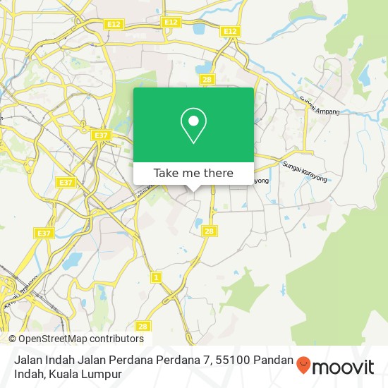 Peta Jalan Indah Jalan Perdana Perdana 7, 55100 Pandan Indah