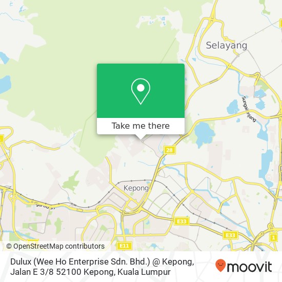 Dulux (Wee Ho Enterprise Sdn. Bhd.) @ Kepong, Jalan E 3 / 8 52100 Kepong map