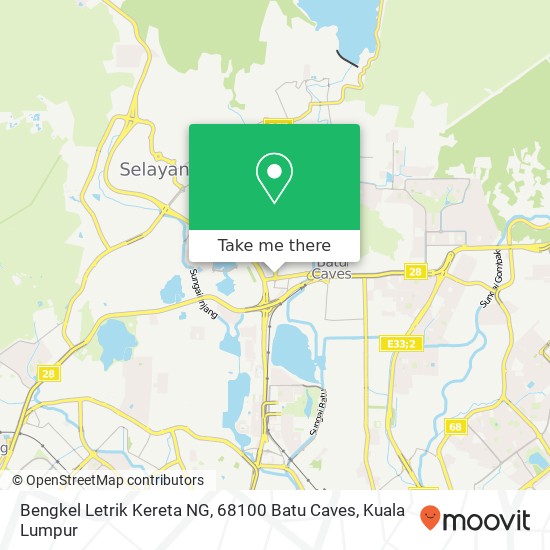 Peta Bengkel Letrik Kereta NG, 68100 Batu Caves