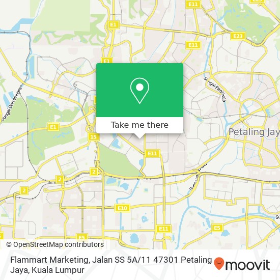 Peta Flammart Marketing, Jalan SS 5A / 11 47301 Petaling Jaya