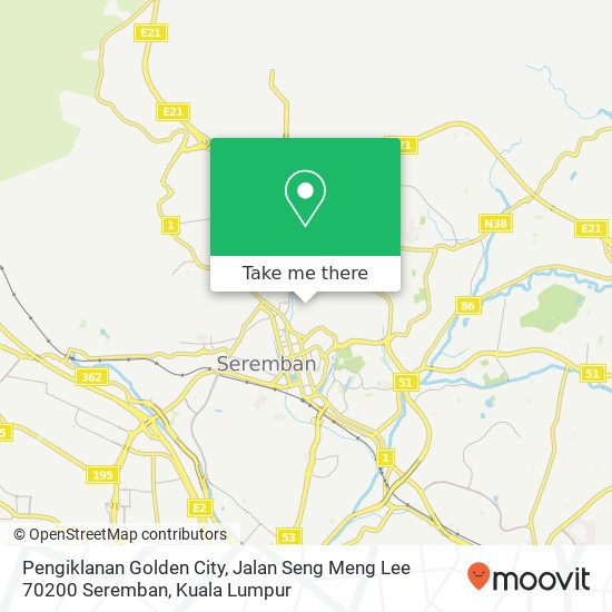 Pengiklanan Golden City, Jalan Seng Meng Lee 70200 Seremban map