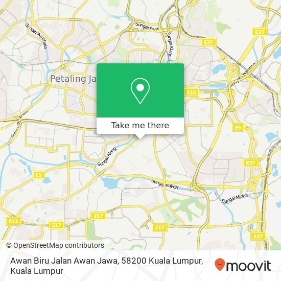 Peta Awan Biru Jalan Awan Jawa, 58200 Kuala Lumpur