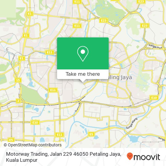 Peta Motorway Trading, Jalan 229 46050 Petaling Jaya