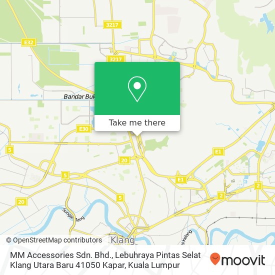 Peta MM Accessories Sdn. Bhd., Lebuhraya Pintas Selat Klang Utara Baru 41050 Kapar